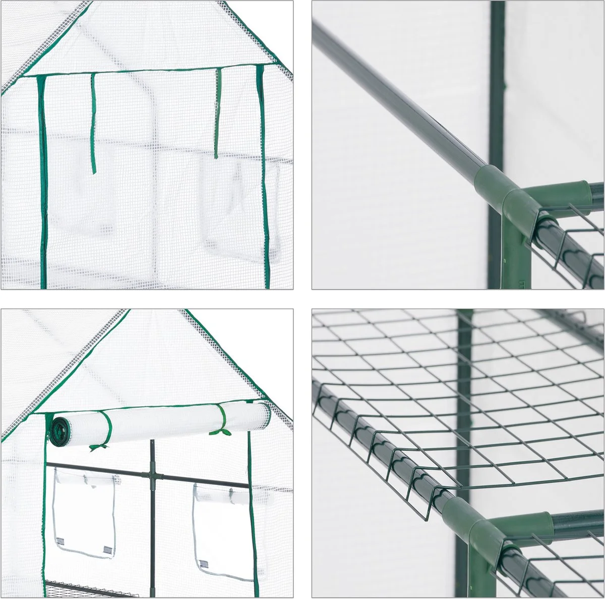 Relaxdays Tuinkas - 2 M² - Kweekkas Tuin - Grote Foliekas - 4 Ramen - Plantenkas Tomaten 9 Relaxdays Tuinkas - 2 M² - Kweekkas Tuin - Grote Foliekas - 4 Ramen - Plantenkas Tomaten - Afbeelding 9