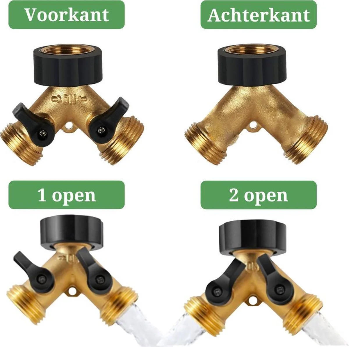 Kirano Y Stuk Kraan - Kraan Splitter - Waterverdeler - Buitenkraan - Waterverdeler 2 Weg – Messing - Afzonderlijk Af Te Sluiten 7 Kirano Y Stuk Kraan - Kraan Splitter - Waterverdeler - Buitenkraan - Waterverdeler 2 Weg – Messing - Afzonderlijk Af Te Sluiten - Afbeelding 7