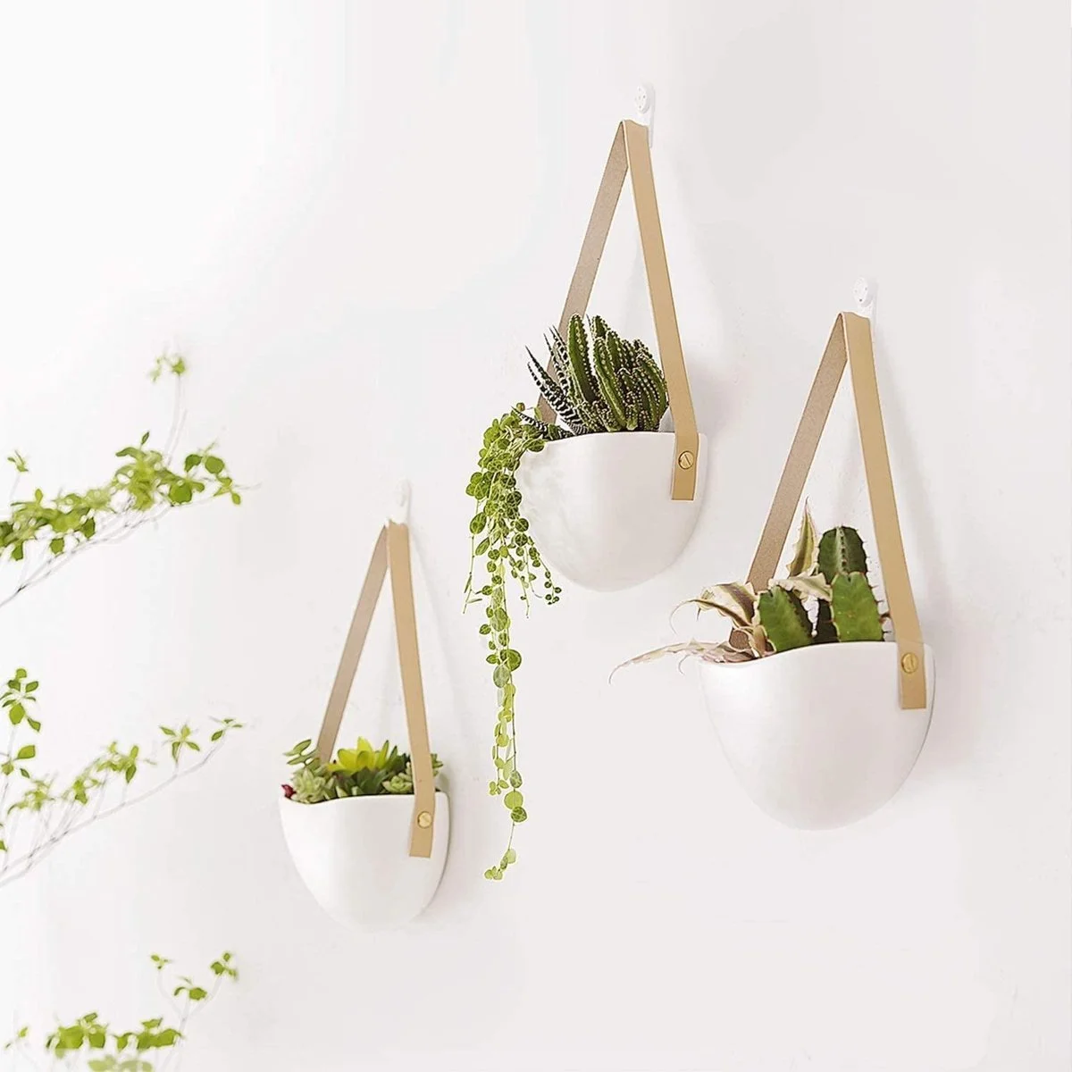 Lido Plantenhanger Keramiek – Set Van 3 – Wit Steen- Hangpot – Hangende Bloempot Plantenpot - 3 Verschillende Koorden - 18 X 11 X 7 Cm 9 Lido Plantenhanger Keramiek – Set Van 3 – Wit Steen- Hangpot – Hangende Bloempot Plantenpot - 3 Verschillende Koorden - 18 X 11 X 7 Cm - Afbeelding 9
