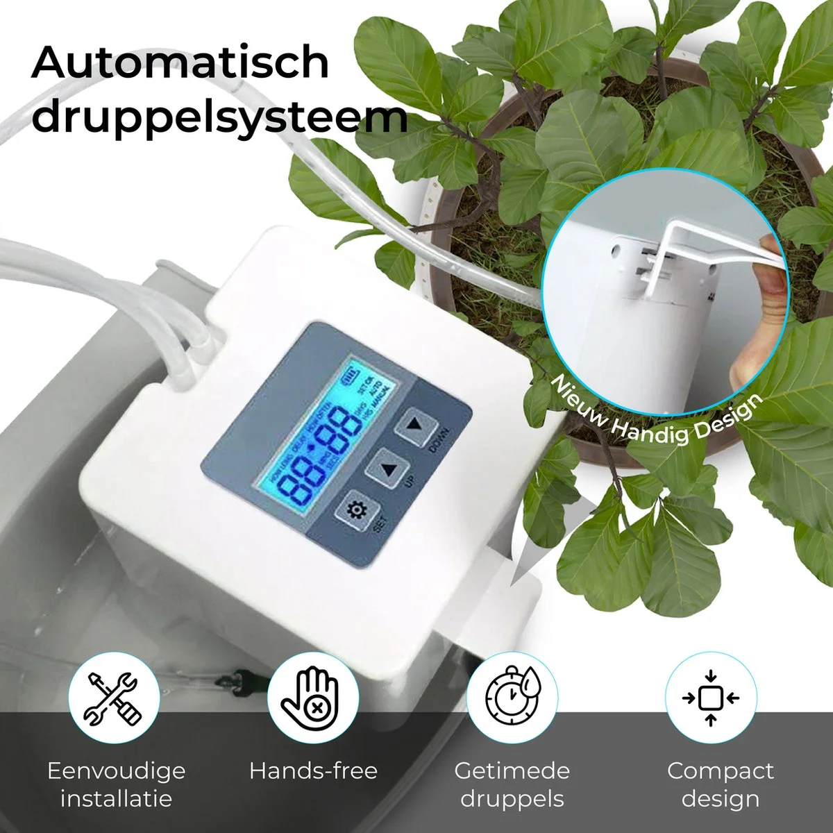 Home Goods Automatisch Bewateringssysteem Voor Kamerplanten Met Pomp – Waterdruppelaar – Watergeefsysteem– Planten Watergever 5 Home Goods Automatisch Bewateringssysteem Voor Kamerplanten Met Pomp – Waterdruppelaar – Watergeefsysteem– Planten Watergever - Afbeelding 5