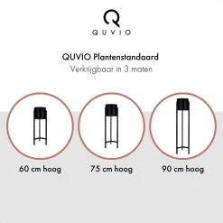 QUVIO Plantenstandaard Binnen - Inclusief Pot - Staande Plantenbak - Metaal - Bloempot - 22 X 22 X 60 Cm - Zwart -Bloem Garden Verkoop 1200x1200 111