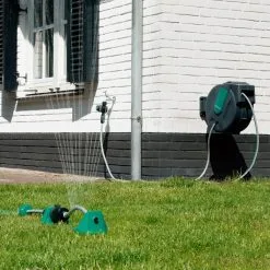 VONROC GARDEN VONROC Automatische Slanghaspel – Incl. 25m Tuinslang, Aansluitslang, Spuitstuk, Koppelingen & Kraanaansluiting -Bloem Garden Verkoop 1200x1200 1217