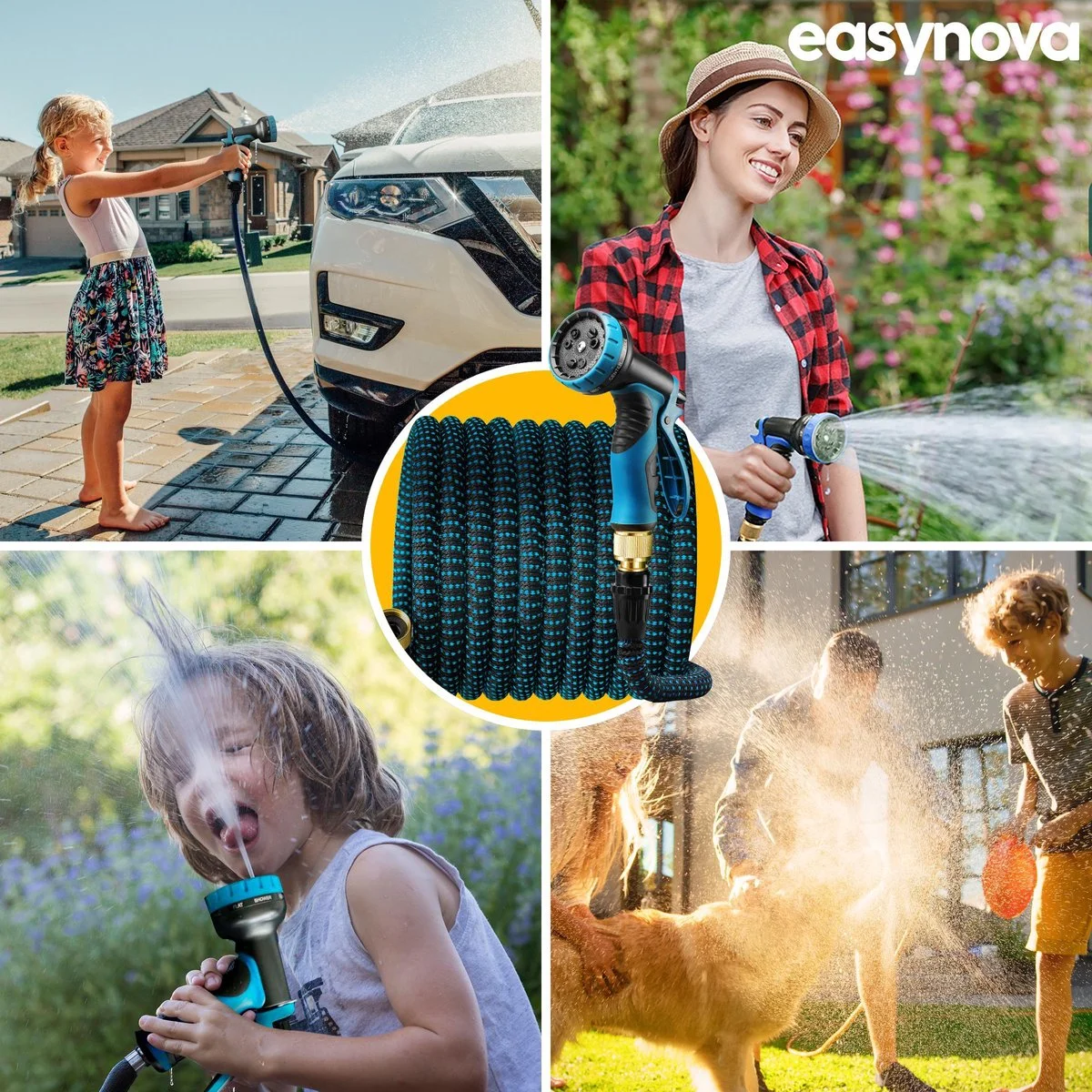 EasyNova Complete Set Tuinslang Van 30 Meter Met Flexibel Ontwerp – Sproeikop Met 9 Standen – Licht In Gewicht & Makkelijk Opbergen – Uitrekbare Slang - 9 EasyNova Complete Set Tuinslang Van 30 Meter Met Flexibel Ontwerp – Sproeikop Met 9 Standen – Licht In Gewicht & Makkelijk Opbergen – Uitrekbare Slang - - Afbeelding 9