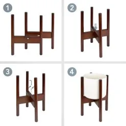 LifeGoods Planten Standaard - Uitschuifbare Bloempothouder - 20 Tot 30 Cm - Donker Bamboe -Bloem Garden Verkoop 1200x1200 130