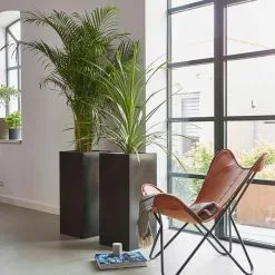 Capi Europe - Bloempot Rechthoek Smooth NL - 36x36x79 - Zwart - Voor Binnen En Buiten - KBL952 -Bloem Garden Verkoop 1200x1200 170