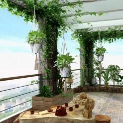 Mycramé 9 Stuks Jute Macrame Plantenhangers - Boho Handgeweven Katoen Hangpot Voor Binnen/Buiten - Hangende Bloempot Met Kralen - Macramé Touw/Koord Hangplant Houder - Bohemian Wandhanger Decoratie - Plant Hanger - Verticale Tuin Bloempothouder Planthanger -Bloem Garden Verkoop 1200x1200 174