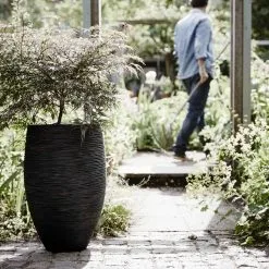 Capi Europe - Vaas Elegant Deluxe Rib NL - 40x60 - Zwart - Voor Binnen En Buiten - KBLR1131 -Bloem Garden Verkoop 1200x1200 189