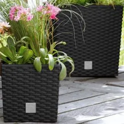 Prosperplast Kunststof Rato Rotan Bloempot/plantenpot Met Binnenpot Antraciet 40 Cm - Bloempotten Voor Binnen En Buiten -Bloem Garden Verkoop 1200x1200 218