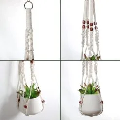 Spieringstore® 4 Stuks Plantenhangers - Boho Handgeweven Katoen Hangpot Voor Binnen/Buiten - Bloempot Met Kralen - Macramé Touw/Koord Hangplant Houder - Bohemian Wandhanger Decoratie - Verticale Tuin Plant Hanger Bloempothouder Planthanger Wit 12 Spieringstore® 4 Stuks Plantenhangers - Boho Handgeweven Katoen Hangpot Voor Binnen/Buiten - Bloempot Met Kralen - Macramé Touw/Koord Hangplant Houder - Bohemian Wandhanger Decoratie - Verticale Tuin Plant Hanger Bloempothouder Planthanger Wit -Bloem Garden Verkoop 1200x1200 268