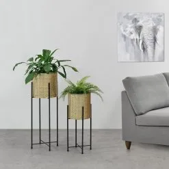 En.casa Bloempot Op Standaard Mol Set Van 2 Zwart En Goud -Bloem Garden Verkoop 1200x1200 43