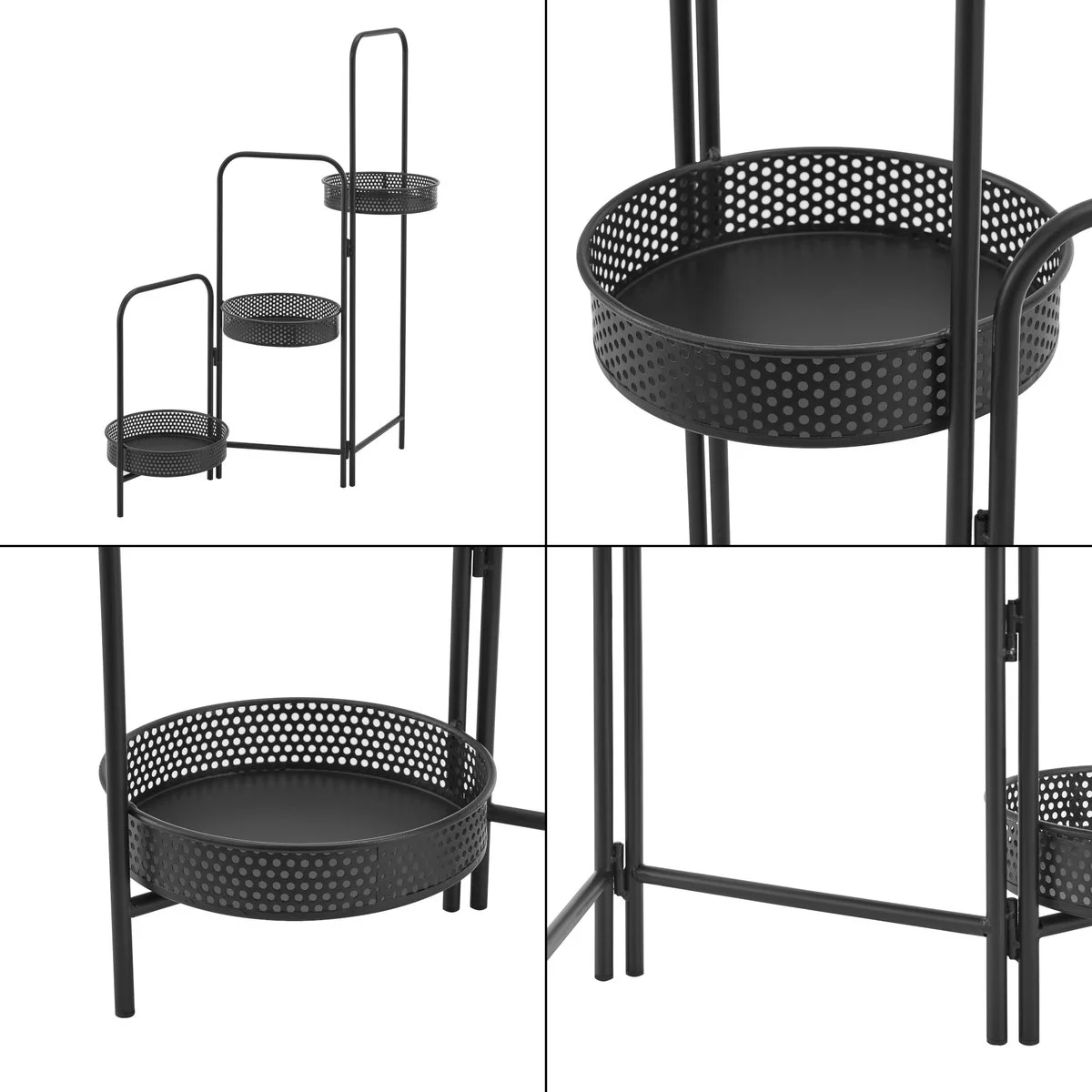 En.casa Plantenstandaard Vrasene Metaal 75x68x20 Cm Zwart 6 En.casa Plantenstandaard Vrasene Metaal 75x68x20 Cm Zwart - Afbeelding 6