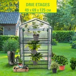 Kinzo Garden - Plastic Broeikas - 3 Verdiepingen - 69 X 49 X 125cm - Groen -Bloem Garden Verkoop 1200x1200 532