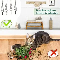 Mycramé 9 Stuks Zwart Macrame Plantenhangers - Boho Handgeweven Katoen Hangpot Voor Binnen/Buiten - Hangende Bloempot Met Kralen - Macramé Touw/Koord Hangplant Houder - Bohemian Wandhanger Decoratie - Plant Hanger - Verticale Tuin Bloempothouder Planthanger -Bloem Garden Verkoop 1200x1200 59