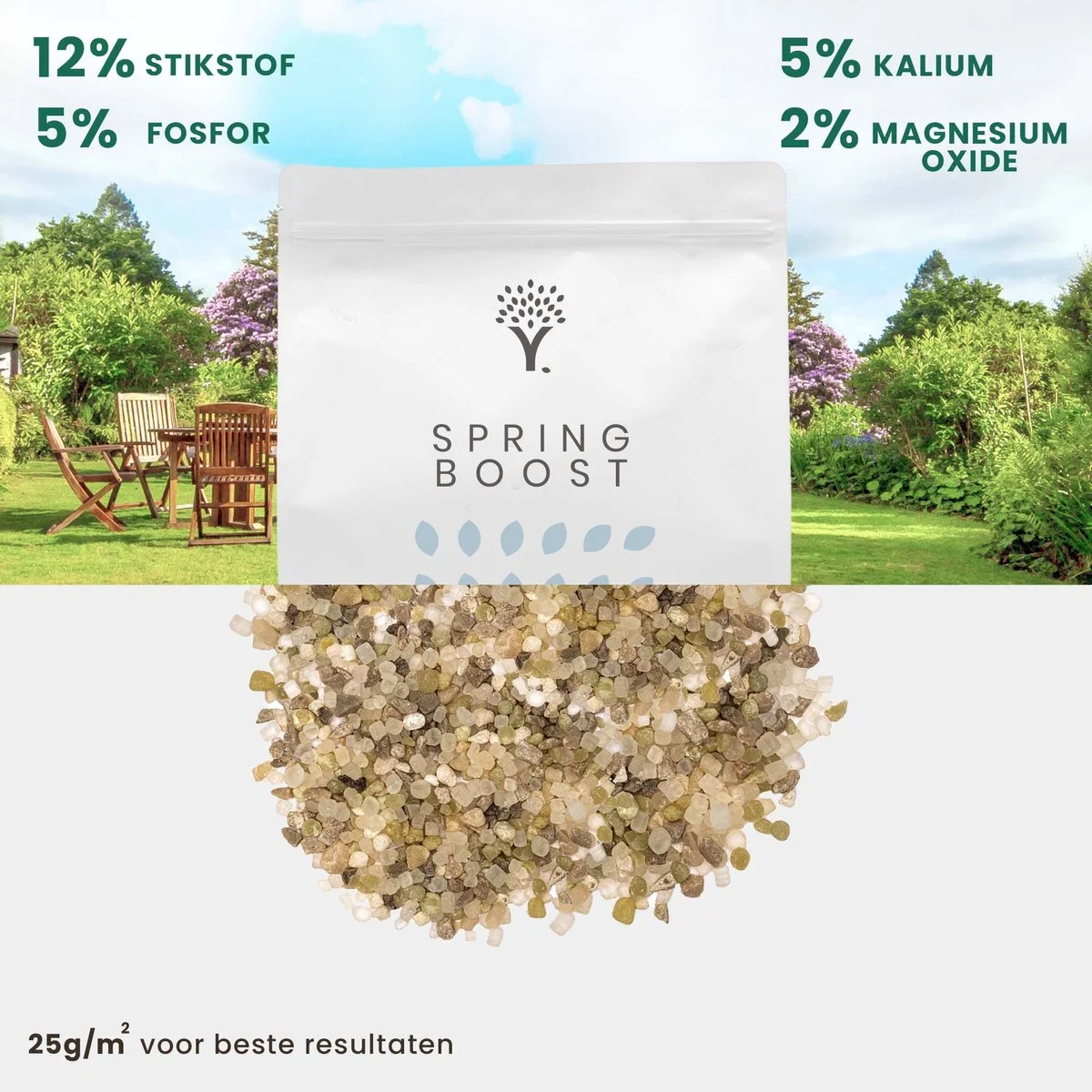 Moowy Snelwerkende Gazonmest Voor 100m² Gras | Meststof Voor Lente En Zomer | Ideaal Voor Meststofstrooier | Gazonbemesting 8 Moowy Snelwerkende Gazonmest Voor 100m² Gras | Meststof Voor Lente En Zomer | Ideaal Voor Meststofstrooier | Gazonbemesting - Afbeelding 8