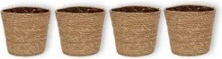 Bloem Garden Verkoop 18 WLplants WL Plants - Maki Naturel - Set Van 4 - Plantenmand - Plantenmand Binnen - Bloempot - Plantenhouder - Bloempotten Voor Binnen - Gemaakt Van Riet - 11cm Hoog - 12cm Diameter