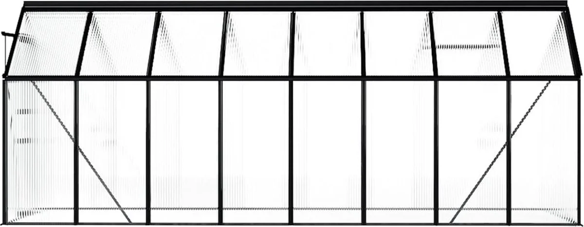 VidaXL Broeikas 1,33 M² Aluminium Antracietkleurig 13 VidaXL Broeikas 1,33 M² Aluminium Antracietkleurig - Afbeelding 13