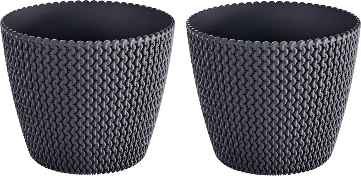 Prosperplast 1x Kunststof Splofy Bloempotten 30 Cm Antraciet - Bloempotten/plantenpotten Voor Binnen En Buiten 3 Prosperplast 1x Kunststof Splofy Bloempotten 30 Cm Antraciet - Bloempotten/plantenpotten Voor Binnen En Buiten - Afbeelding 3