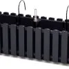 Prosperplast Fence-look Ophang Plantenbak/bloembak Kunststof 58 X 18 X 16 Cm Antraciet Grijs Met Handige Droogtemeter Voor Binnen/buiten