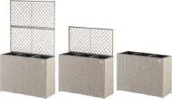 Casaria Polyrattan Bloembak – 3 Bakken Klimophek - Crème -Bloem Garden Verkoop 1200x697 1