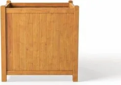 Houten Plantenbak Met Wieltjes 50x50 - Geolied Duurzaam FSC Acaciahout – Bloembak Buiten - Plantenbakken Buiten - Perfecthomeshop