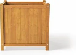 Houten Plantenbak Met Wieltjes 50x50 - Geolied Duurzaam FSC Acaciahout – Bloembak Buiten - Plantenbakken Buiten - Perfecthomeshop -Bloem Garden Verkoop 1200x880