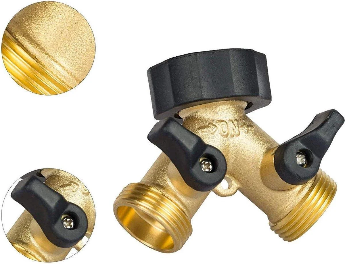 Merkloos Y Stuk Kraan - Kraan Splitter - Waterverdeler - Buitenkraan - Waterverdeler 2 Weg – Messing 1 Merkloos Y Stuk Kraan - Kraan Splitter - Waterverdeler - Buitenkraan - Waterverdeler 2 Weg – Messing