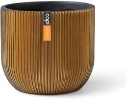 Capi Europe - Bloempot Bol Groove XL - 33x35 - Goud - Bloempot Voor Binnen - Opening ⌀28 - GVGB932 -Bloem Garden Verkoop 1200x947