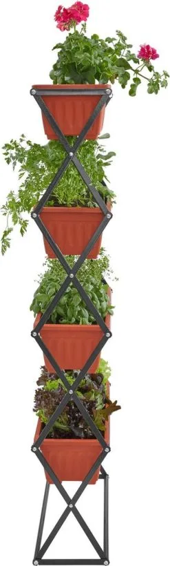 Tectake - Verticaal Plantenrek Met 4 Bakken - 403445 -Bloem Garden Verkoop 362x1200