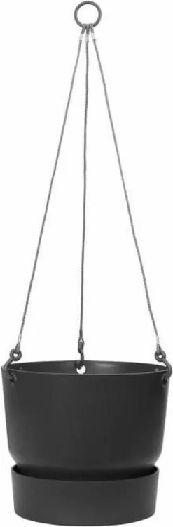 Elho Greenville Hangschaal 24 - Bloempot Voor Balkonbuiten - Ø 23.5 X H 20.5 Cm - Zwart/Living Black -Bloem Garden Verkoop 395x1200