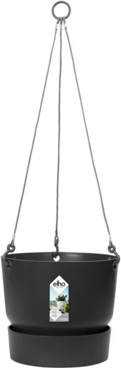 Elho Greenville Hangschaal 24 - Bloempot Voor Balkonbuiten - Ø 23.5 X H 20.5 Cm - Zwart/Living Black -Bloem Garden Verkoop 397x1200
