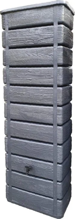 Bloem Garden Verkoop 36 Alice's Garden Regenton Muurtank, Grandval 300L, Antraciet Kunststof, Imitatiehout, Met Gootaansluitset Inbegrepen