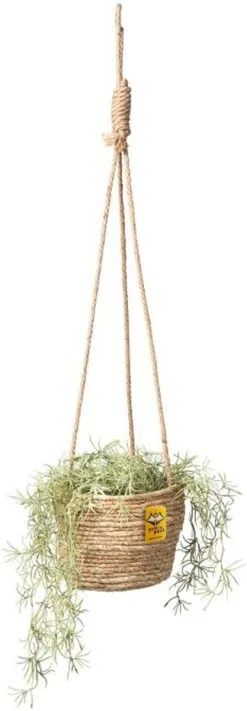 Merkloos Plantenhanger 18x15cm Naturel | Hangende Mand | Handgemaakt | Planten-houder / Hang-plant | Planten Accessoires | Hangmand -Bloem Garden Verkoop 417x1200