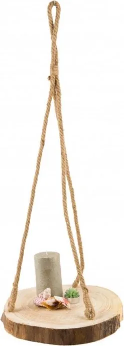 Merkloos Plantenhanger Boomstam Schijf | 30-35cm | Handgemaakt | Planten-houder / Hang-plant | Planten Accessoires | Decoratie Houten Hang Plank | -Bloem Garden Verkoop 432x1200