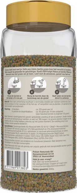 Pokon Voedingskorrels Voor Groene Planten - 800gr - 180 Dagen Voeding - Plantenvoeding -Bloem Garden Verkoop 480x1200 1