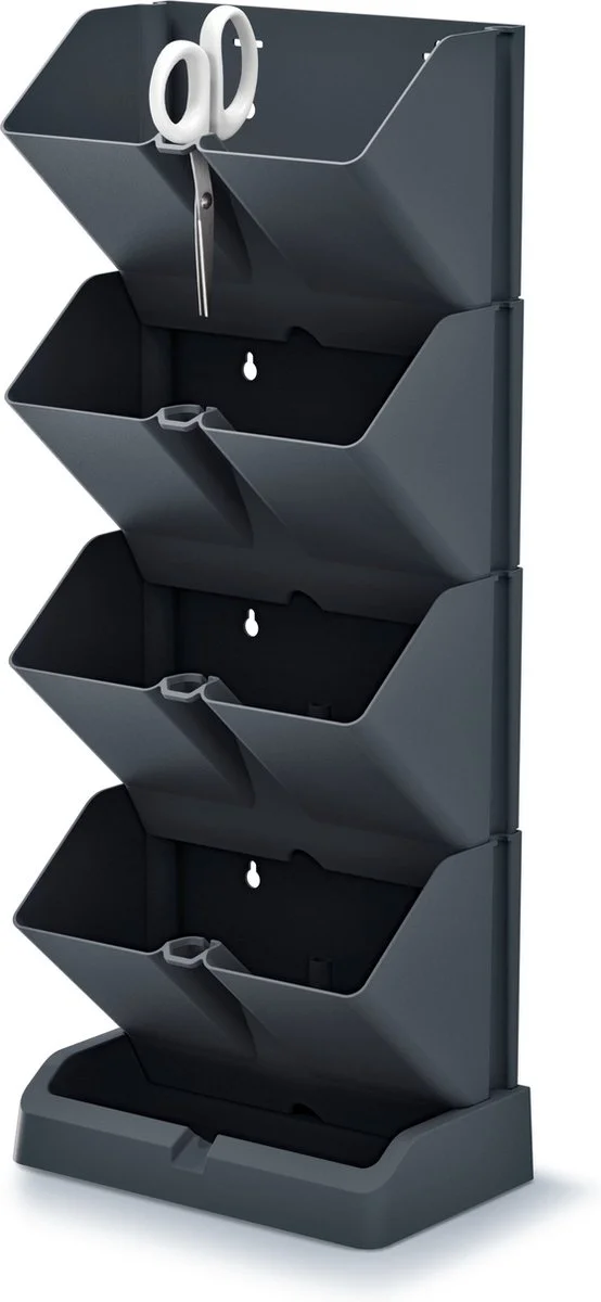 Prosperplast Verticale Kruidentuin Kunststof - Staand/hangend - Modulair - Antraciet Grijs - L 20 X B 11 X H 48 Cm - Incl. Kruidenschaar 1 Prosperplast Verticale Kruidentuin Kunststof - Staand/hangend - Modulair - Antraciet Grijs - L 20 X B 11 X H 48 Cm - Incl. Kruidenschaar
