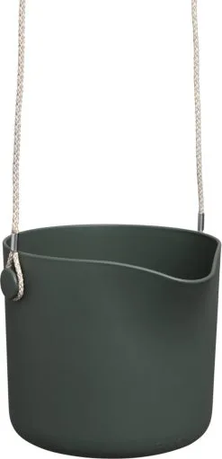 Elho B.for Swing 18 Hangpot - Bloempot Voor Binnen - Ø 18.0 X H 16.5 Cm - Groen/Blad Groen