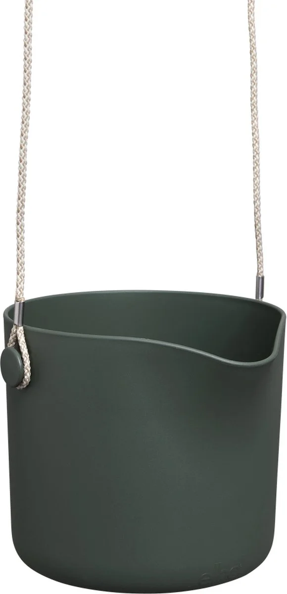 Elho B.for Swing 18 Hangpot - Bloempot Voor Binnen - Ø 18.0 X H 16.5 Cm - Groen/Blad Groen 1 Elho B.for Swing 18 Hangpot - Bloempot Voor Binnen - Ø 18.0 X H 16.5 Cm - Groen/Blad Groen