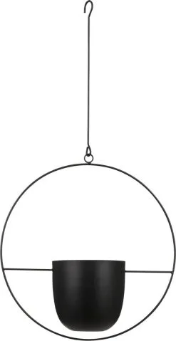 Mica Decorations Dexter Bloempot Hangend - L34 X B14 X H65 Cm - Zwart