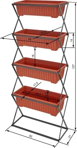 Tectake - Verticaal Plantenrek Met 4 Bakken - 403445 -Bloem Garden Verkoop 624x1200 1