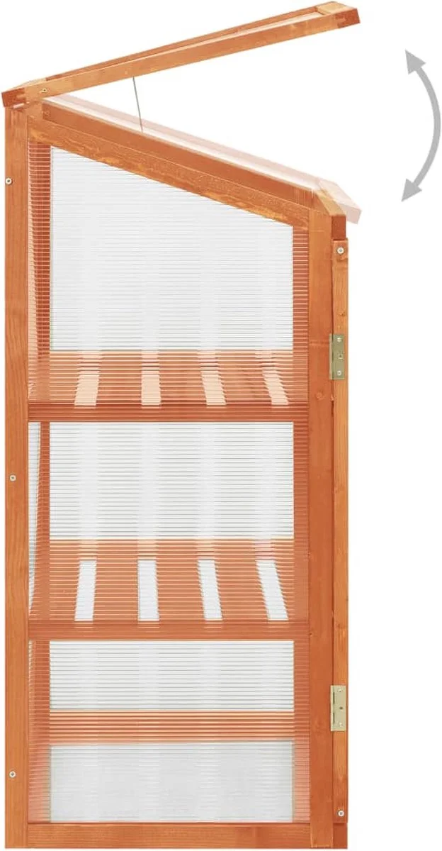 VidaXL Broeikas 60x45x100 Cm Vurenhout 3 VidaXL Broeikas 60x45x100 Cm Vurenhout - Afbeelding 3
