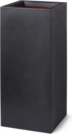 Capi Europe - Bloempot Rechthoek Smooth NL - 36x36x79 - Zwart - Voor Binnen En Buiten - KBL952 -Bloem Garden Verkoop 650x1200