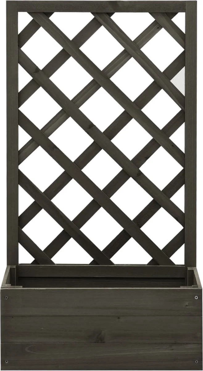 VidaXL Latwerkplantenbak 50x25x90 Cm Massief Vurenhout Grijs 3 VidaXL Latwerkplantenbak 50x25x90 Cm Massief Vurenhout Grijs - Afbeelding 3