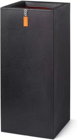 Capi Europe - Bloempot Rechthoek Smooth NL - 36x36x79 - Zwart - Voor Binnen En Buiten - KBL952 -Bloem Garden Verkoop 661x1200