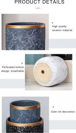 Spieringstore® Bloempotten Binnen - Keramiek - Gouden Rand - Bloempot Buiten - Afvoergat 24 Cm - Wit Zwart – Groot 8 Spieringstore® Bloempotten Binnen - Keramiek - Gouden Rand - Bloempot Buiten - Afvoergat 24 Cm - Wit Zwart – Groot -Bloem Garden Verkoop 686x1200 1