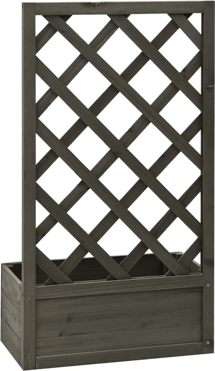 VidaXL Latwerkplantenbak 50x25x90 Cm Massief Vurenhout Grijs 4 VidaXL Latwerkplantenbak 50x25x90 Cm Massief Vurenhout Grijs - Afbeelding 4