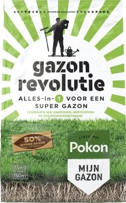 Pokon Gazon Revolutie - 7,5kg - Gazonmest / Graszaad / Bodemverbeteraar - Geschikt Voor 150m² - Binnen 15 Dagen Resultaat -Bloem Garden Verkoop 743x1200 2
