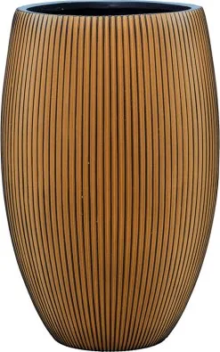 Capi Europe - Vaas Elegant Deluxe Groove XL - 40x61 - Goud - Bloempot Voor Binnen - Opening ⌀29 - GVGB1131 -Bloem Garden Verkoop 750x1200
