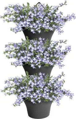 Elho Corsica Vertical Forest 24 - Bloempot Voor Balkonbuiten - Ø 26.7 X H 29.7 Cm - Zwart/Antraciet