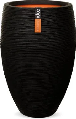Capi Europe - Vaas Elegant Deluxe Rib NL - 40x60 - Zwart - Voor Binnen En Buiten - KBLR1131