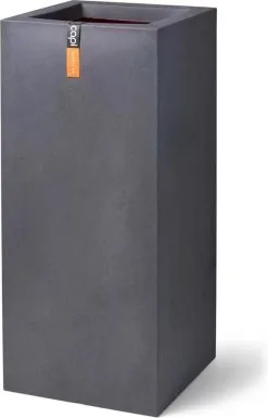 Capi Europe - Bloempot Rechthoek Smooth NL - 36x36x79 - Zwart - Voor Binnen En Buiten - KBL952 -Bloem Garden Verkoop 769x1200